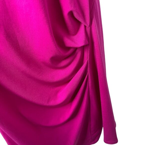 Lane Bryant Short Sleeve Fuchsia Ruched Spandex Top, Size 18/20 #282 - Picture 7 of 11